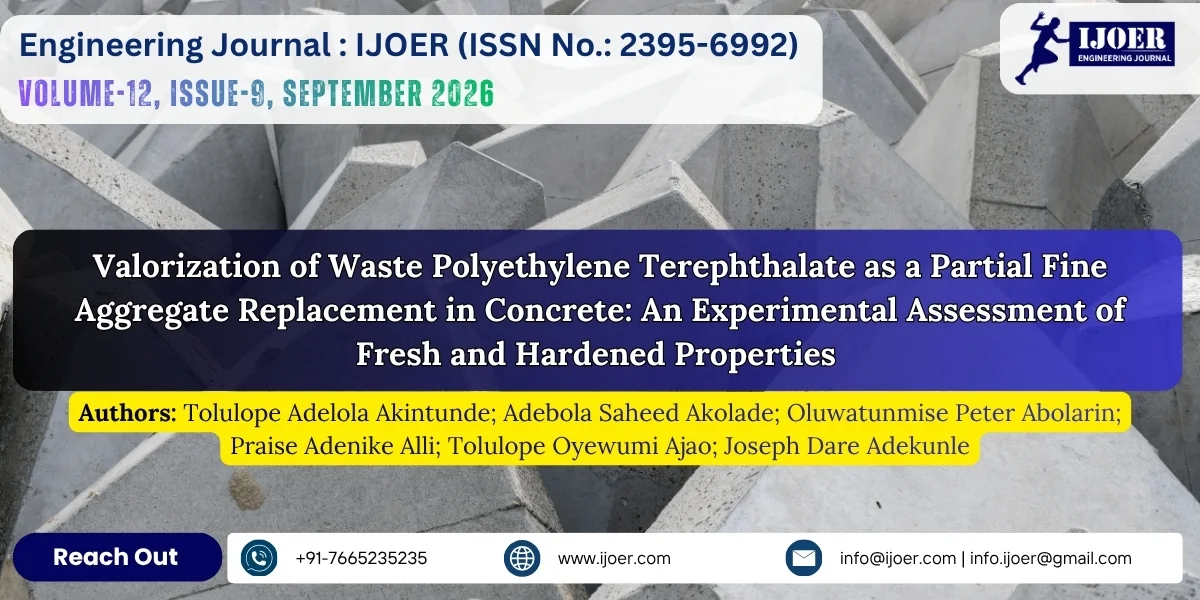 Valorization of Waste Polyethylene Terephthalate as a Partial Fine Aggregate Replacement in Concrete: An Experimental Assessment of Fresh and Hardened Properties