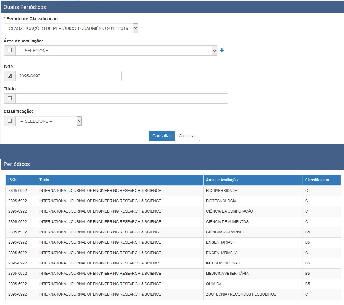 Qualis indexed CAPES Brazil- Engineering Journal